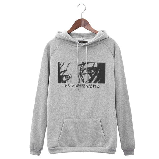Japanese Horror Punk Casual Hoodie - Large Size